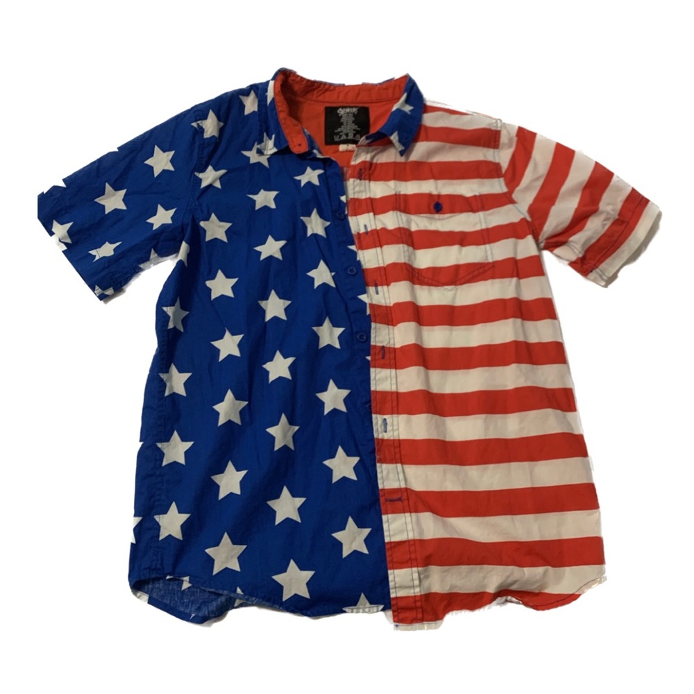 Spencer’s Red, White, and Blue Patriotic American Button Up
